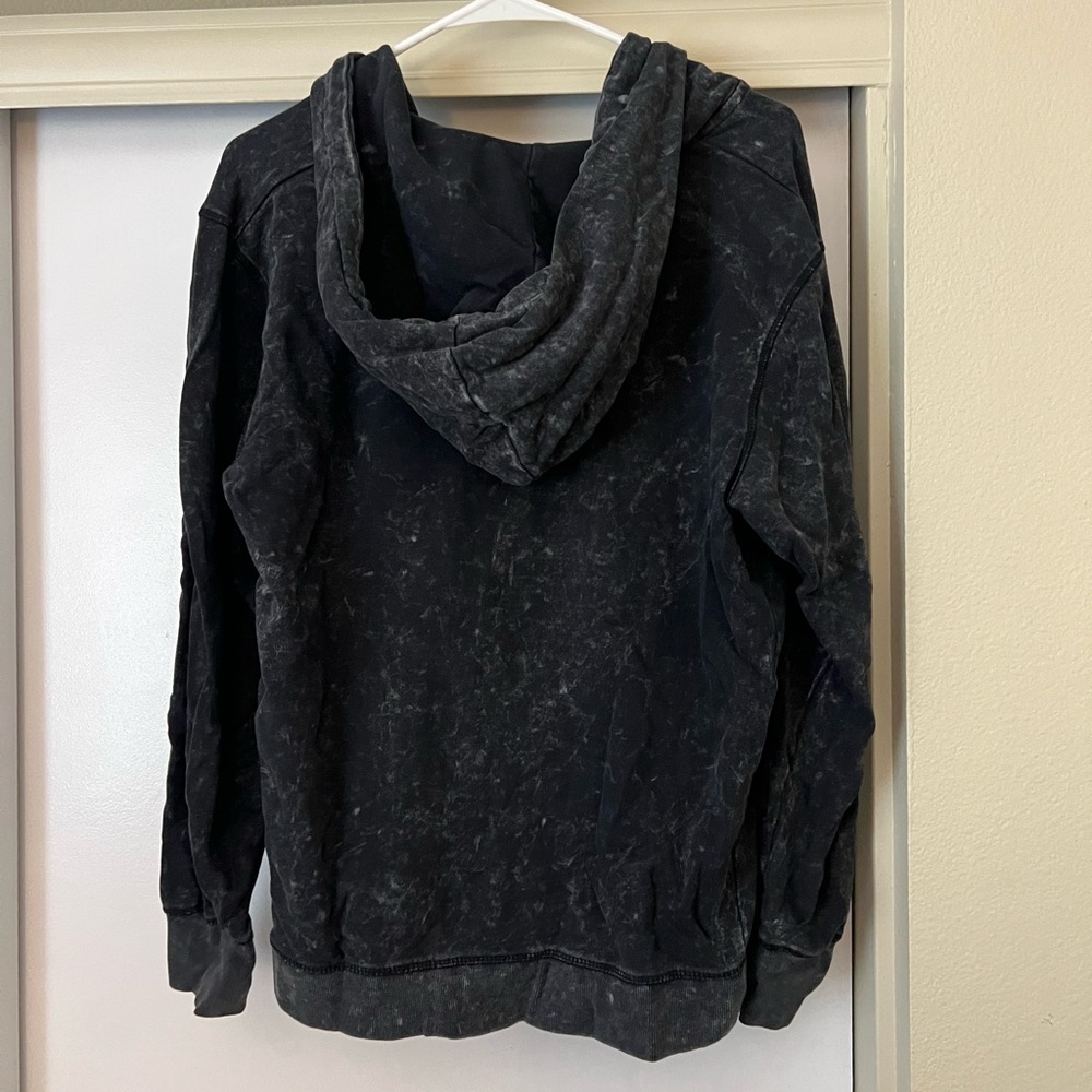 Black Acid Wash Zip Up Jacket